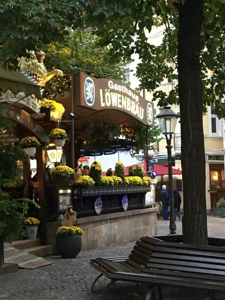 Restaurant in Baden Baden, flowers
