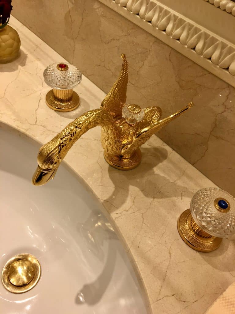Gold Swan faucet at Ritz Paris