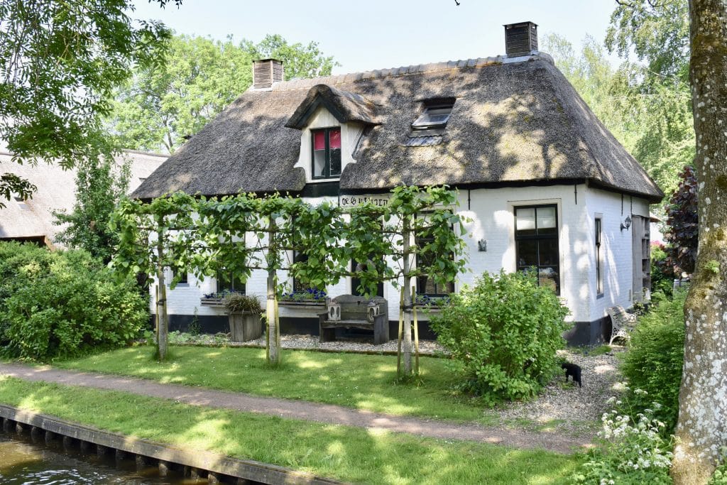 Cottage thatched roof in Giethoorn Netherlands